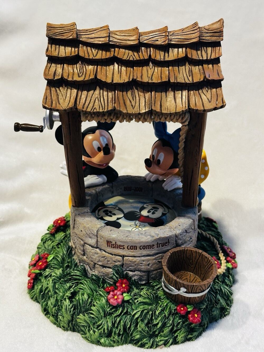 Hallmark Y2K Disney Mickey Minnie Wishing Well Coin Bank Walt 100th Birthday Vtg